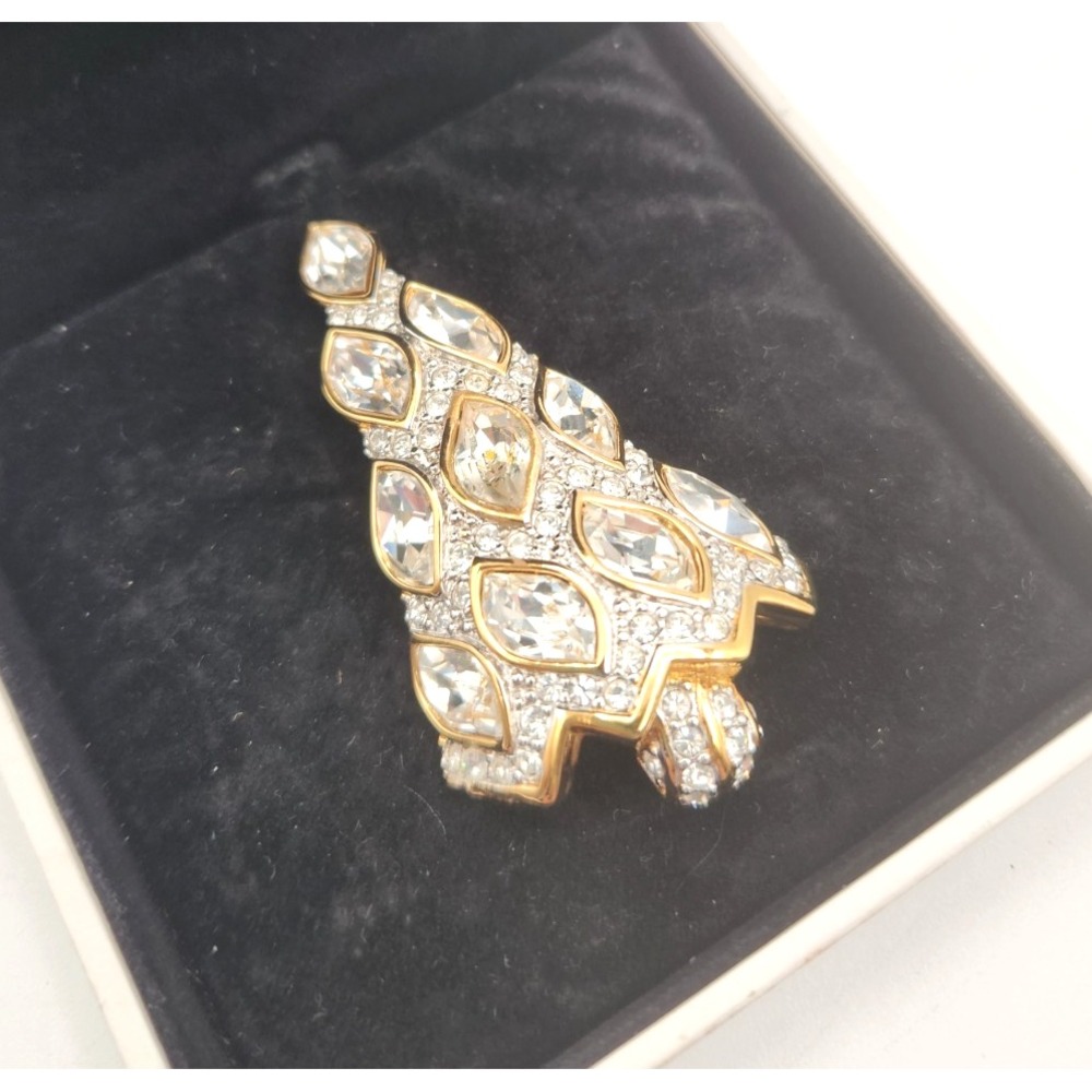 Swarovski Christmas Tree Brooch Pin Rare Signed Retired Original Box